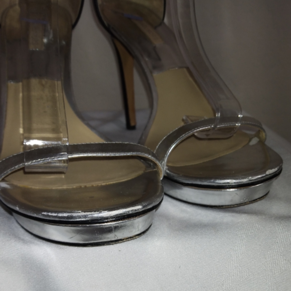 MICHAEL KORS Silver & Leather heels - Picture 3 of 5